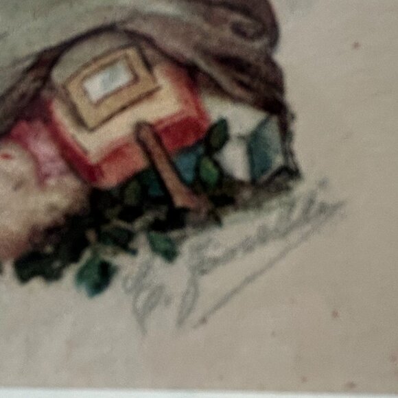 Vintage framed Santa Christmas chromolithograph print - Picture 4 of 7